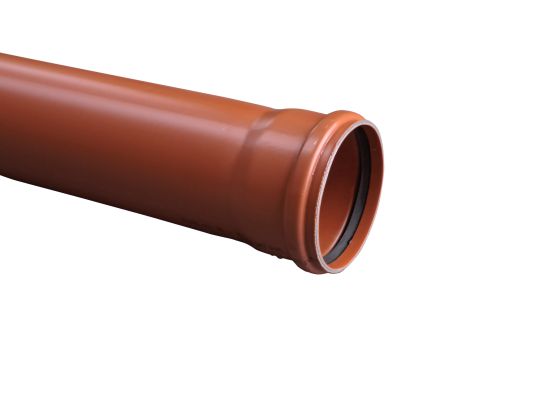 PVC buis SN8 - 125mm - 5m - bruin